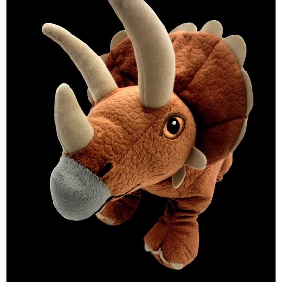 IKEA Jattelik Triceratops Dinosaur 18" Brown Textured Realistic Stuffed 2006 - Picture 6 of 7